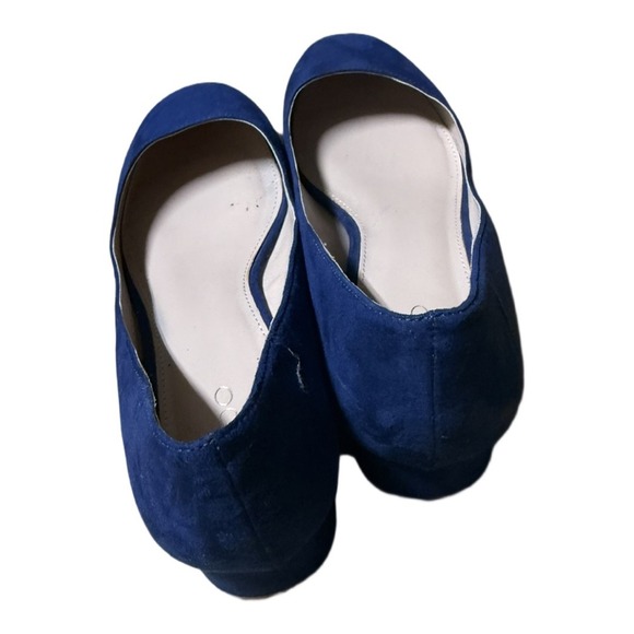 Aldo Low Block Heel Velvet Royal Blue Heels Size 9.5 Women Business Office Siren - Picture 2 of 6